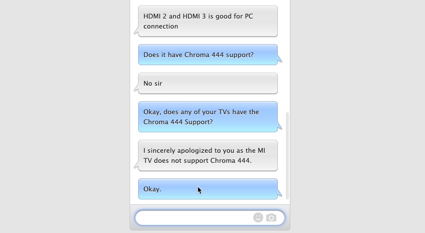 MI Custom Support No Chroma 444 Support