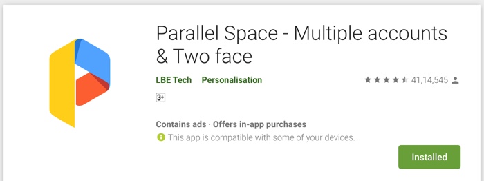 Parallel Space from Play Store