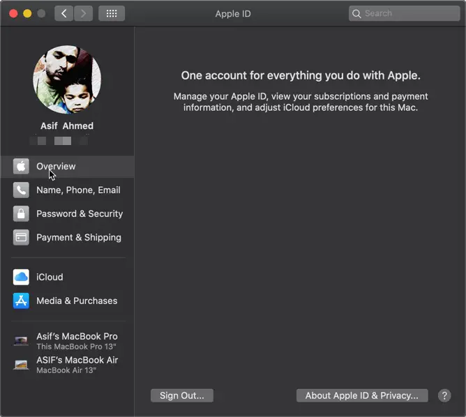 how to remove apple id from macos