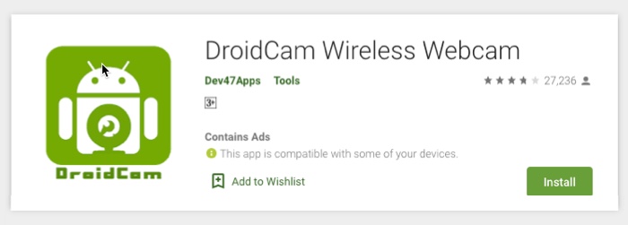 DroidCam Wireless App