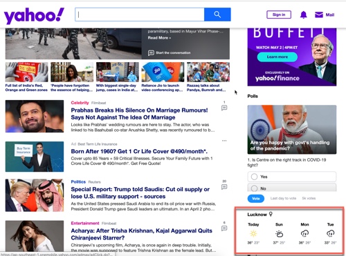 Yahoo Home Page