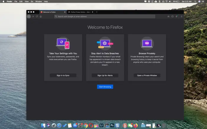 firefox for mac with new os