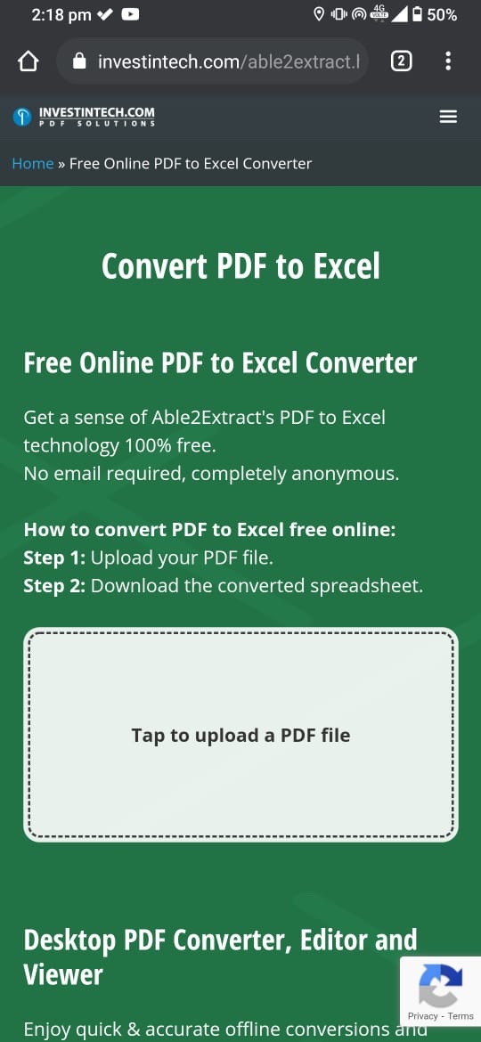 PDF to Excel