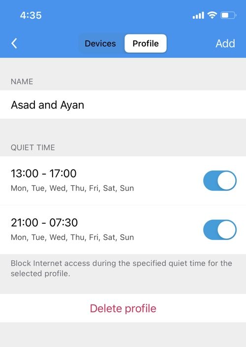 Profile on Amplifi ROuter