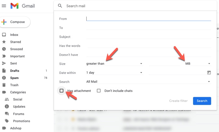 Gmail Search for Attachment Diles