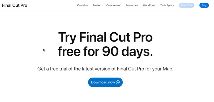 does final cut pro have a free trial