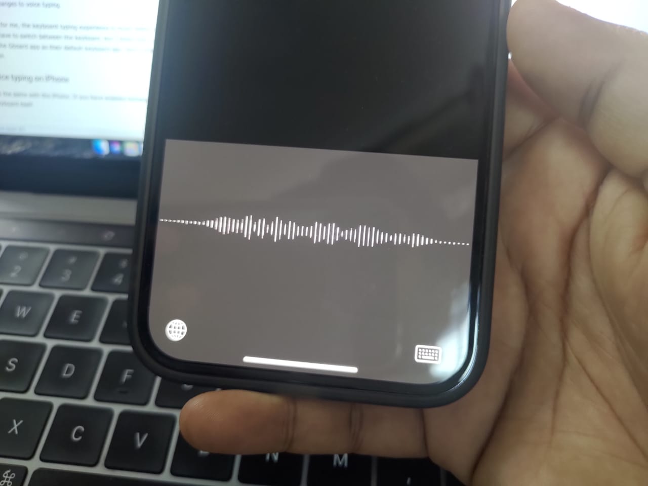 Voice typing on iPhone
