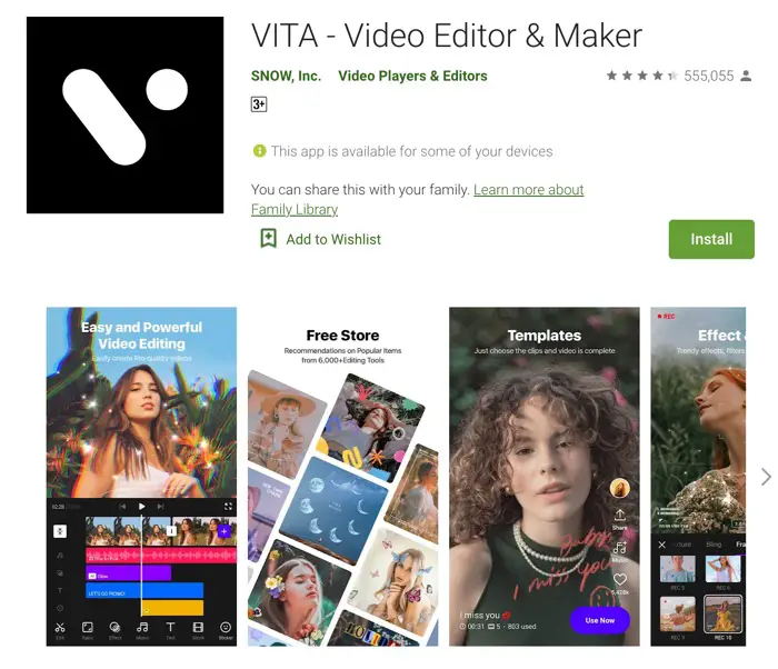 Vita video editor