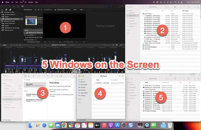 Muti-tasking with 5 windows on screen