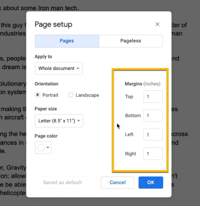 How To Change Margins on Google Docs?