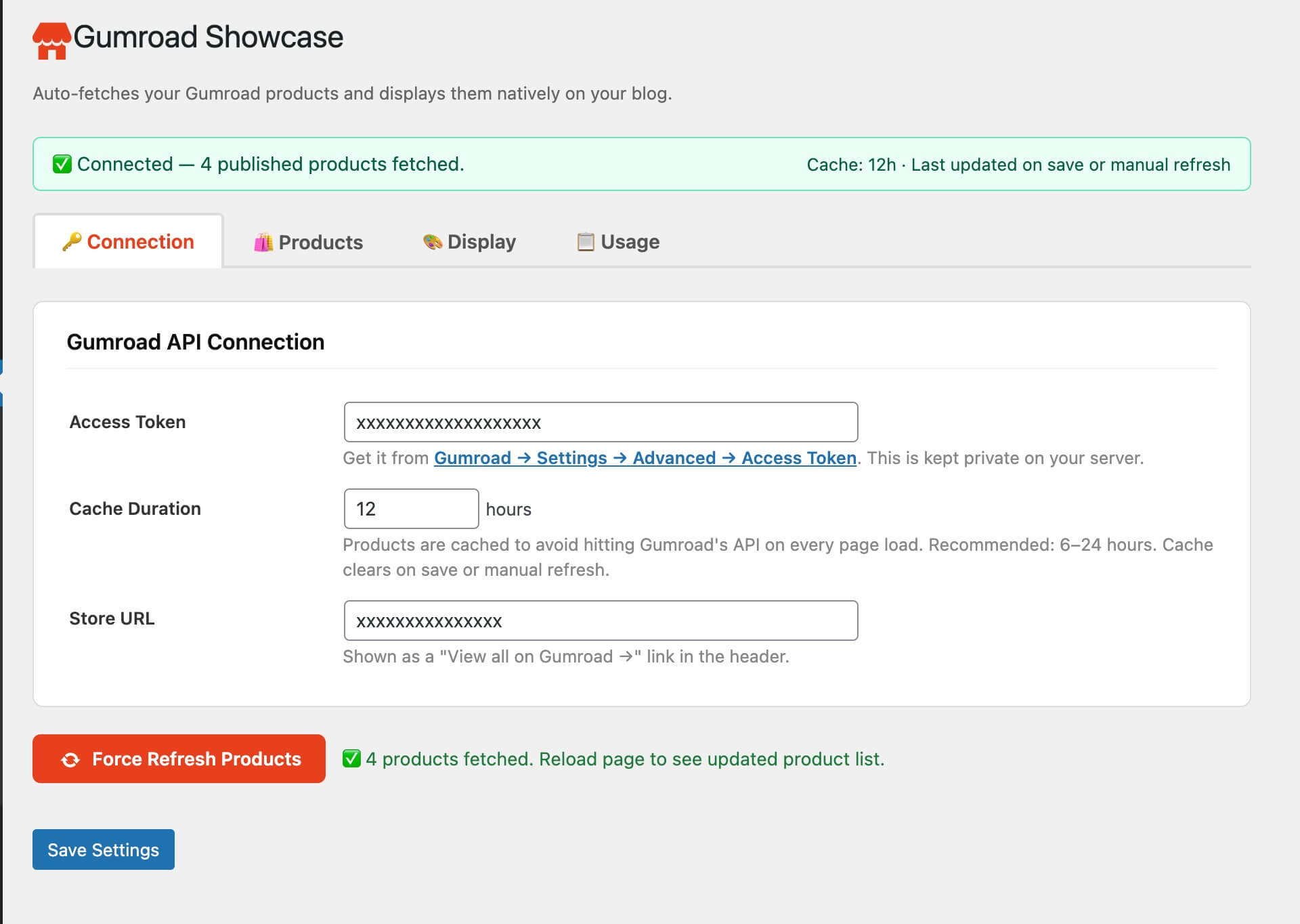 Clean WordPress admin settings panel