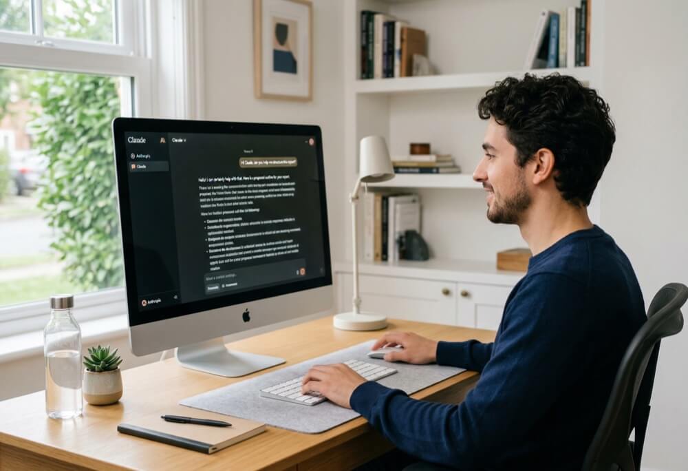guy using claude on his mac — Hit Claude's Usage Limit? 9 Smart Ways to Get More Out of Every Session