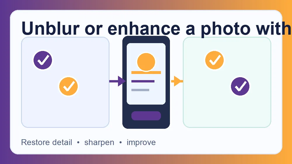 Before-and-after AI photo enhancement diagram